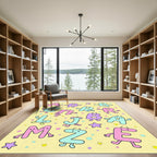 Playful Alphabet Characters Confetti Design Rug