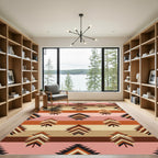 Earthy Geometric Tree Stripes Rug