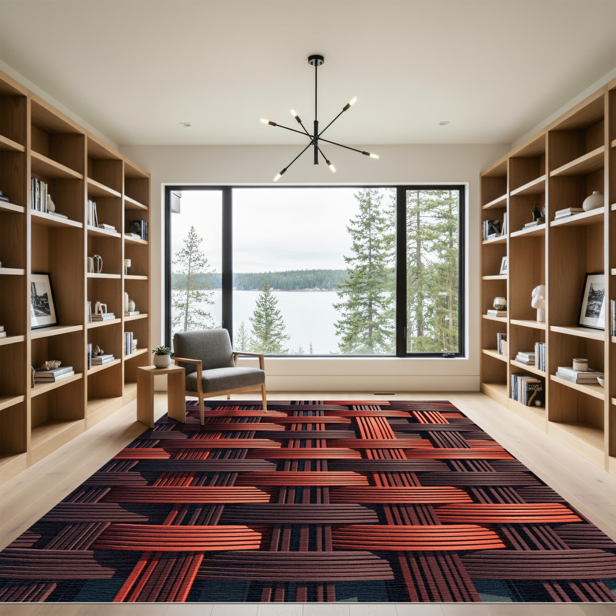 Woven Baskets Terracotta Brown Texture Rug