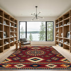 Sunset Terracotta Southwestern Geometric Medallion Rug