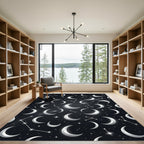 Celestial Silver Moon and Constellation Rug