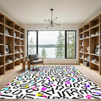 Colorful Abstract Alphabet Collage Rug