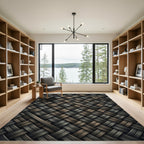 Woven Wood Grain Texture Rug