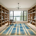 Aged Blue Sky Stripes Rug