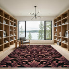 Elegant Copper Acanthus Leaf Scroll Rug