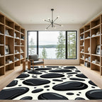 Black Pebble Abstract Spot Rug