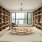 Elegant Copper Lotus Zen Bloom Rug