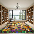 Vibrant Yellow Honeybee Garden Meadow Rug