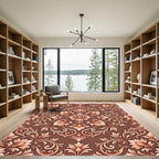 Rich Floral Bronze Scrollwork Rug