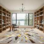 Golden Exploding Fragments Geometric Rug