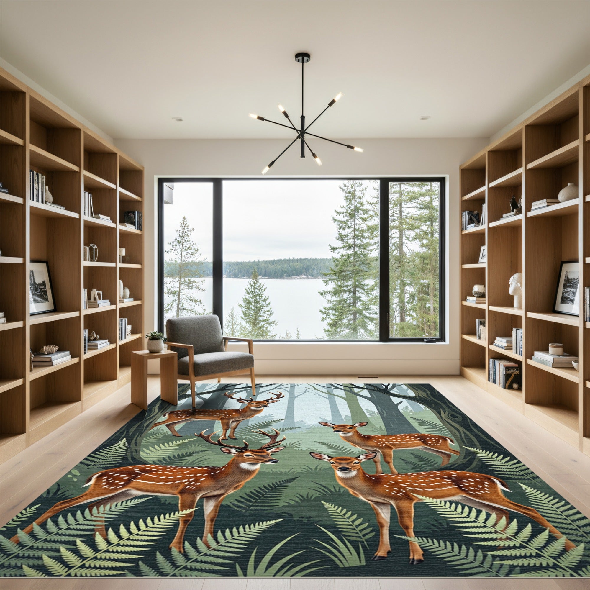 Majestic Fallow Deer Forest Glade Rug