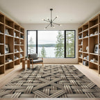 Natural Woven Geometric Diamond Rug