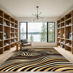 Earthy Zebra Stripe Abstract Flowing Rug