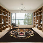 Fierce Tiger Roaring With Golden Accents Rug