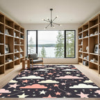 Celestial Pastel Pink Starry Night Rug