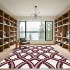 Mauve Arched Geometric Lattice Overlap Rug
