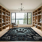 Dark Forest Claw Print Scatter Rug