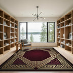 Ornate Gold Greek Key Frame Rug