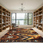 Earthy Aztec Sunset Pyramid Horizon Rug