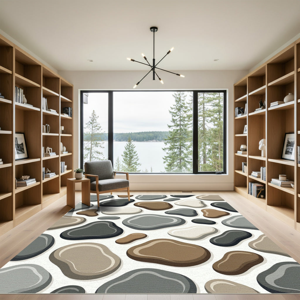 Smooth River Stone Arrangement Rug