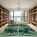 Emerald Spiky Starburst Geometric Rug