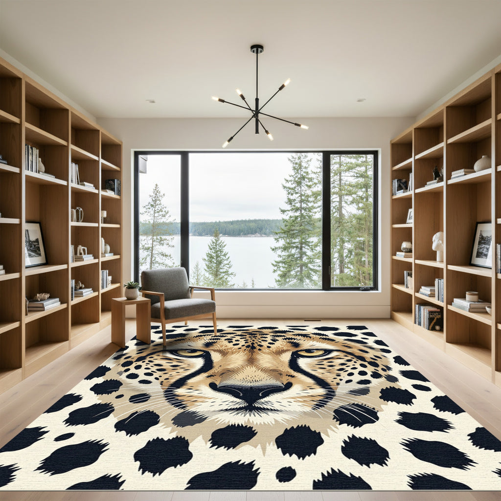 Bold Cheetah Spots Face Rug