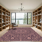 Muted Rose Floral Mandala Intricate Rug