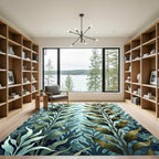 Ethereal Seaweed Frond Botanical Verdant Rug