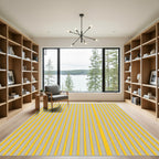 Minimalist Sunny Yellow Vertical Stripe Rug
