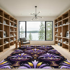 Grand Purple Gold Fountain Composition Rug