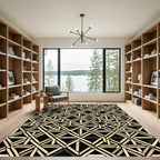 Modern Geometric Lattice Interwoven Weave Rug
