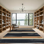 Textured Horizontal Stripe Earth Tones Rug