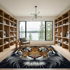 Majestic Golden Tiger Portrait Rug