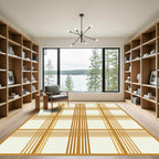 Modern Mustard Gold Plaid Grid Rug