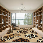 Leopard Spots Scattered Plush Accents Rug