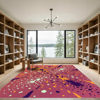 Crimson Splash Paint Splatter Abstract Rug