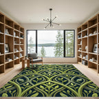 Sage Green Botanical Interlocking Vine Rug