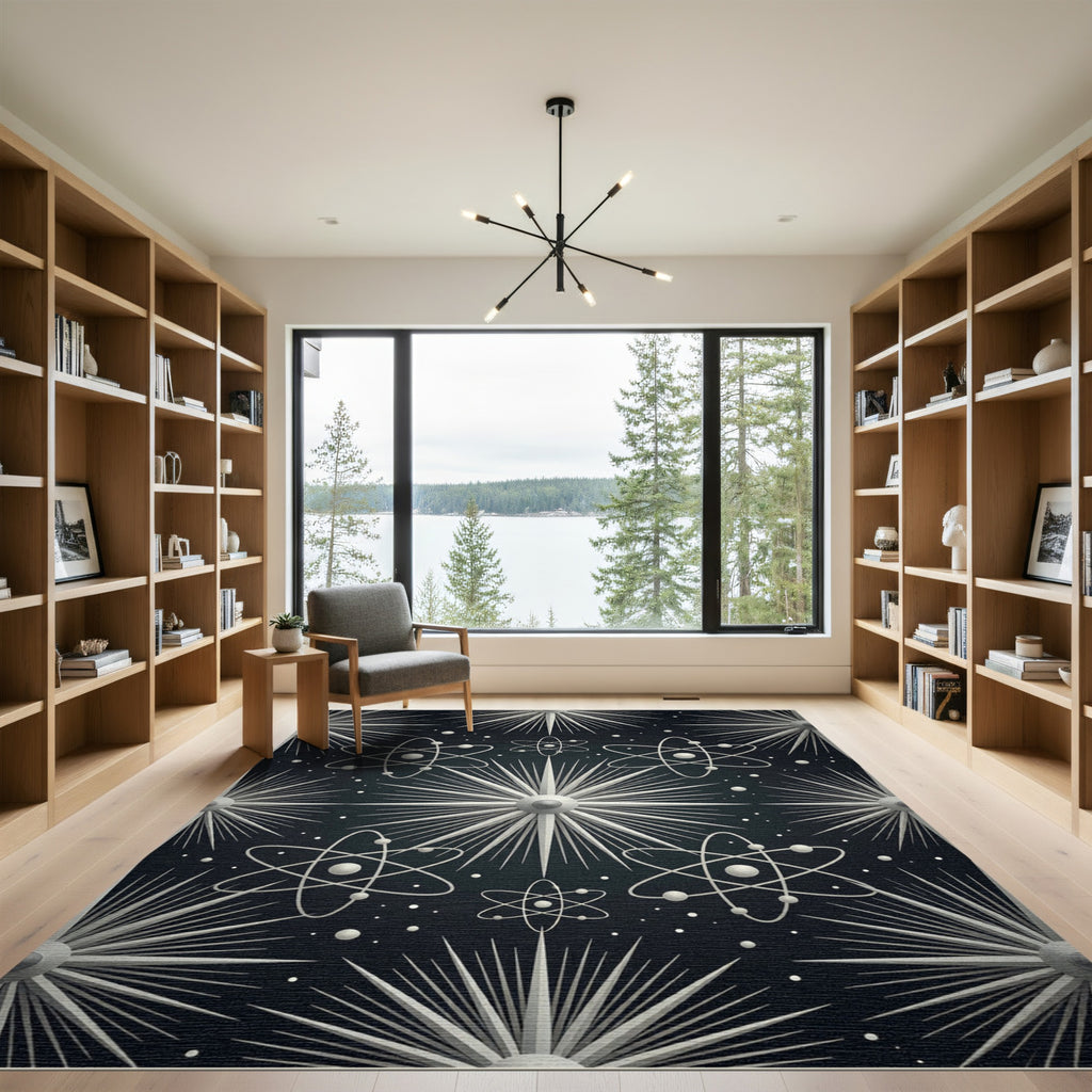 Atomic Starburst Mid Century Orbit Rug