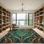 Emerald Gothic Vaulted Arch Treasury Rug