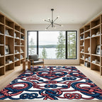 Coral Blue Nautical Rope Knots Rug