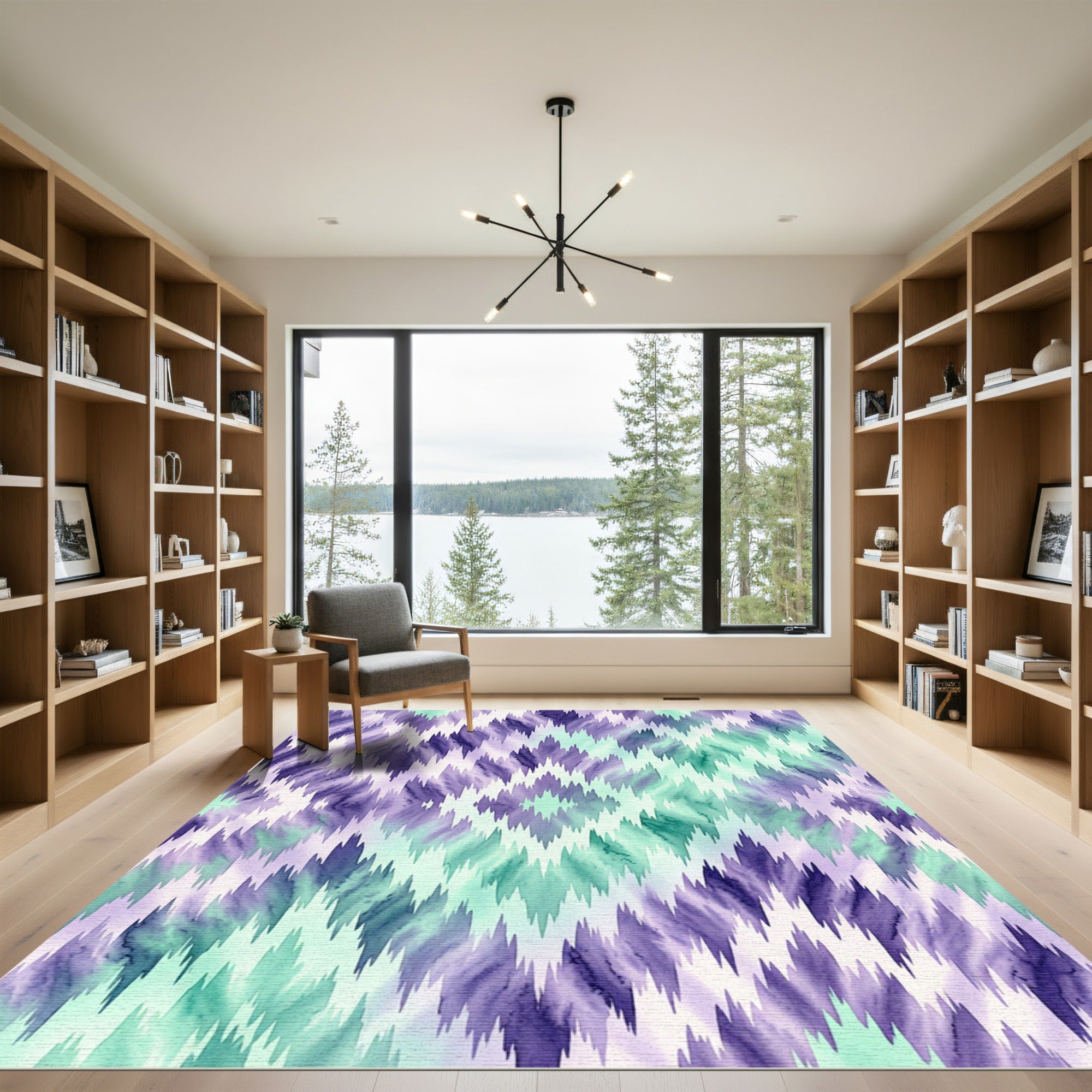 Amethyst Teal Zigzag Gradient Rug