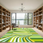 Modern Abstract Lime Green Ribbon Flow Rug