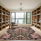 Elegant Sage and Blush Acanthus Scroll Rug