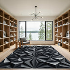 Modern Geometric Diamond Star Rug