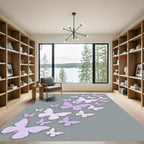 Ethereal Soft Purple Butterfly Swarm Rug