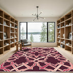 Burgundy Merlot Interlocking Damascus Lattice Rug