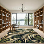Gilded Palm Leaf Tropical Grove Rug