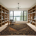 Ornate Golden Heart Filigree Rug