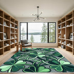 Celtic Green Clover Vine Artwork Rug