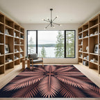 Copper Fanned Palm Leaf Radial Rug